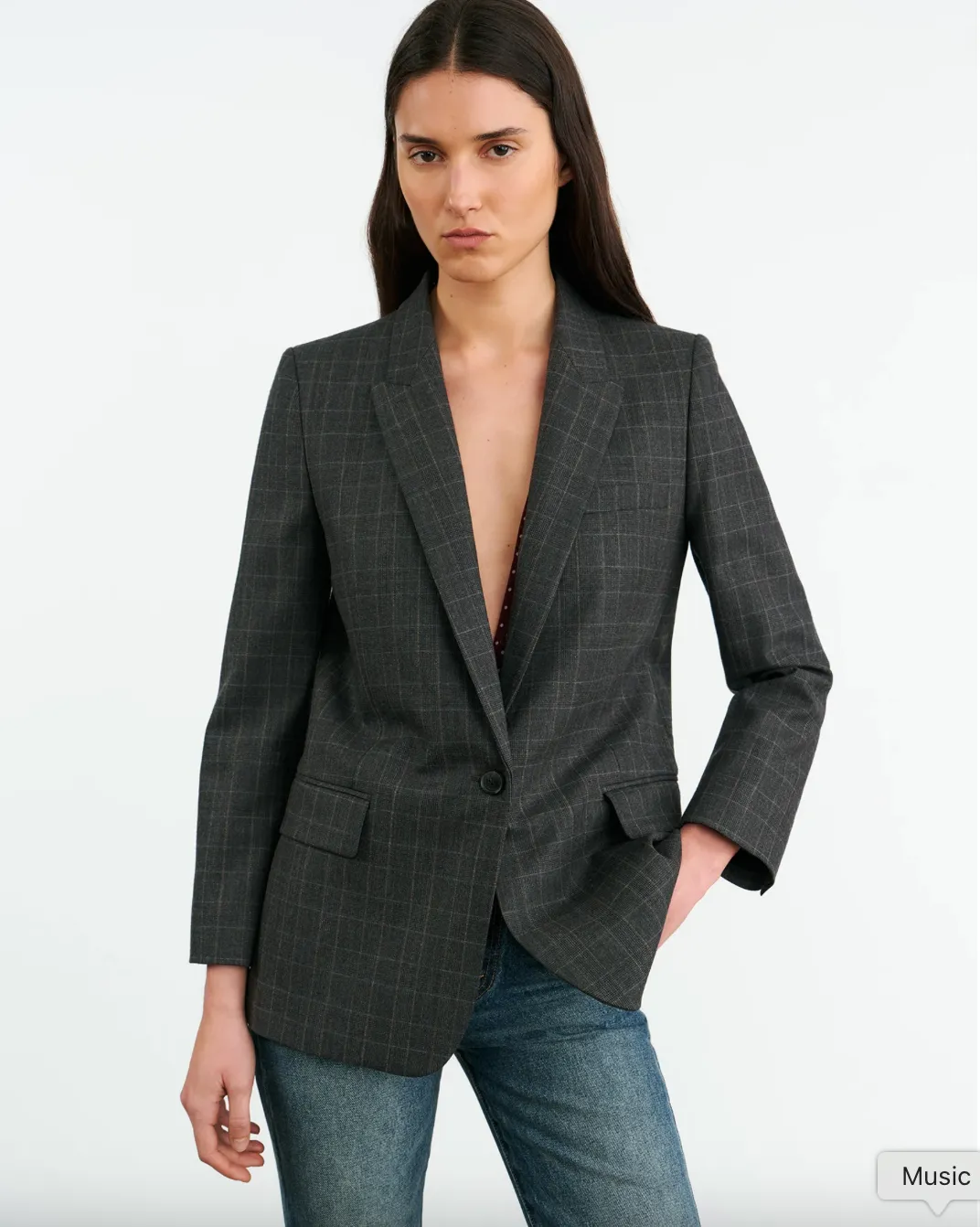 FoldableDesign Diane Blazer in Espresso Check