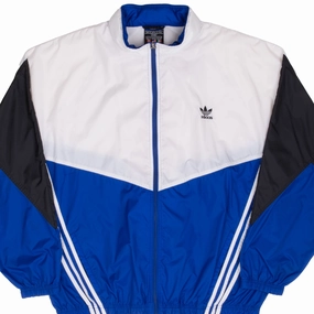 suitable for dance parties Warm VINTAGE ADIDAS BLUE WHITE BLACK 1990S WINDBREAKER JACKET XL