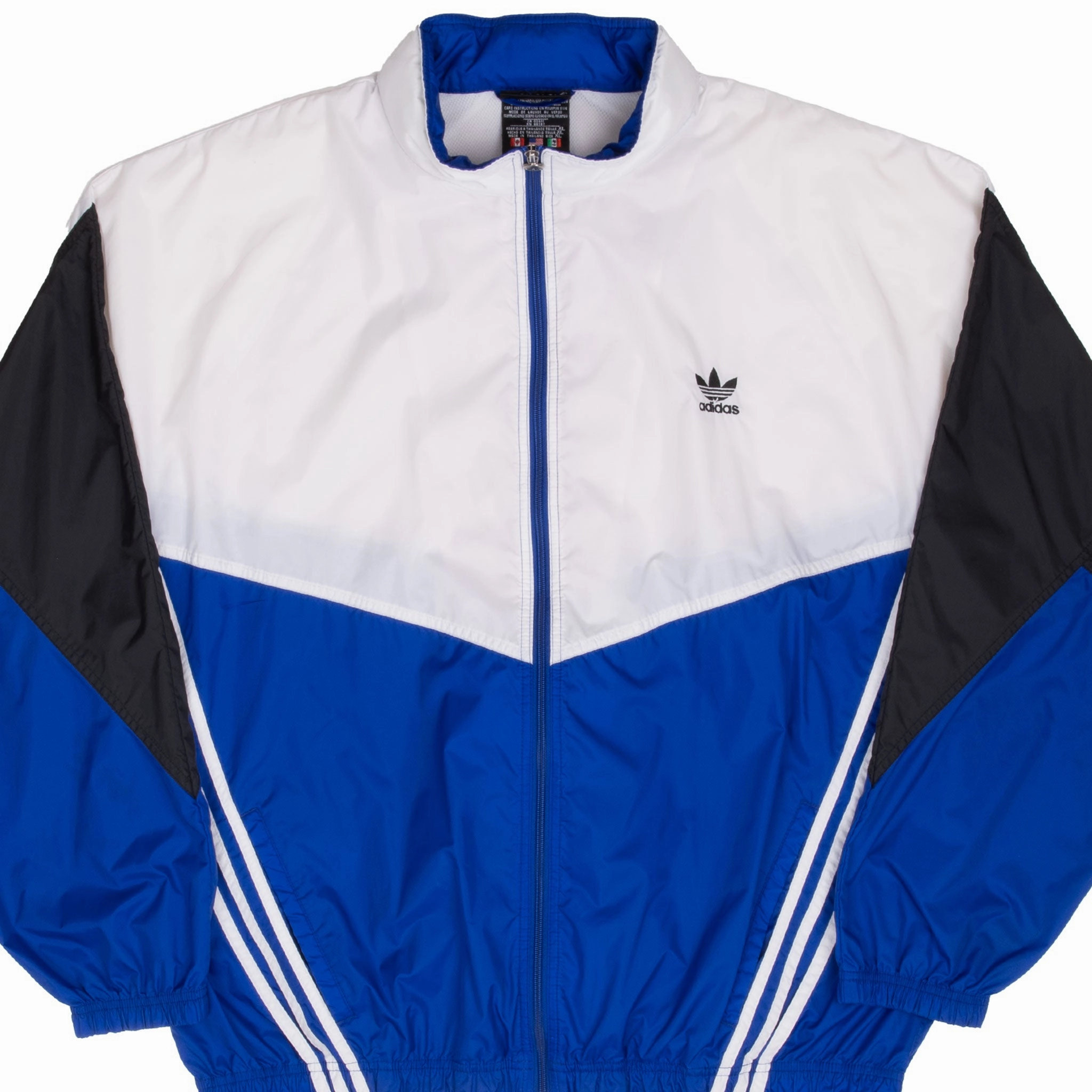suitable for dance parties Warm VINTAGE ADIDAS BLUE WHITE BLACK 1990S WINDBREAKER JACKET XL