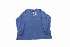 Disney Winnie the Pooh Embroidered Henley LS T-Shirt Urban Fit color blocking