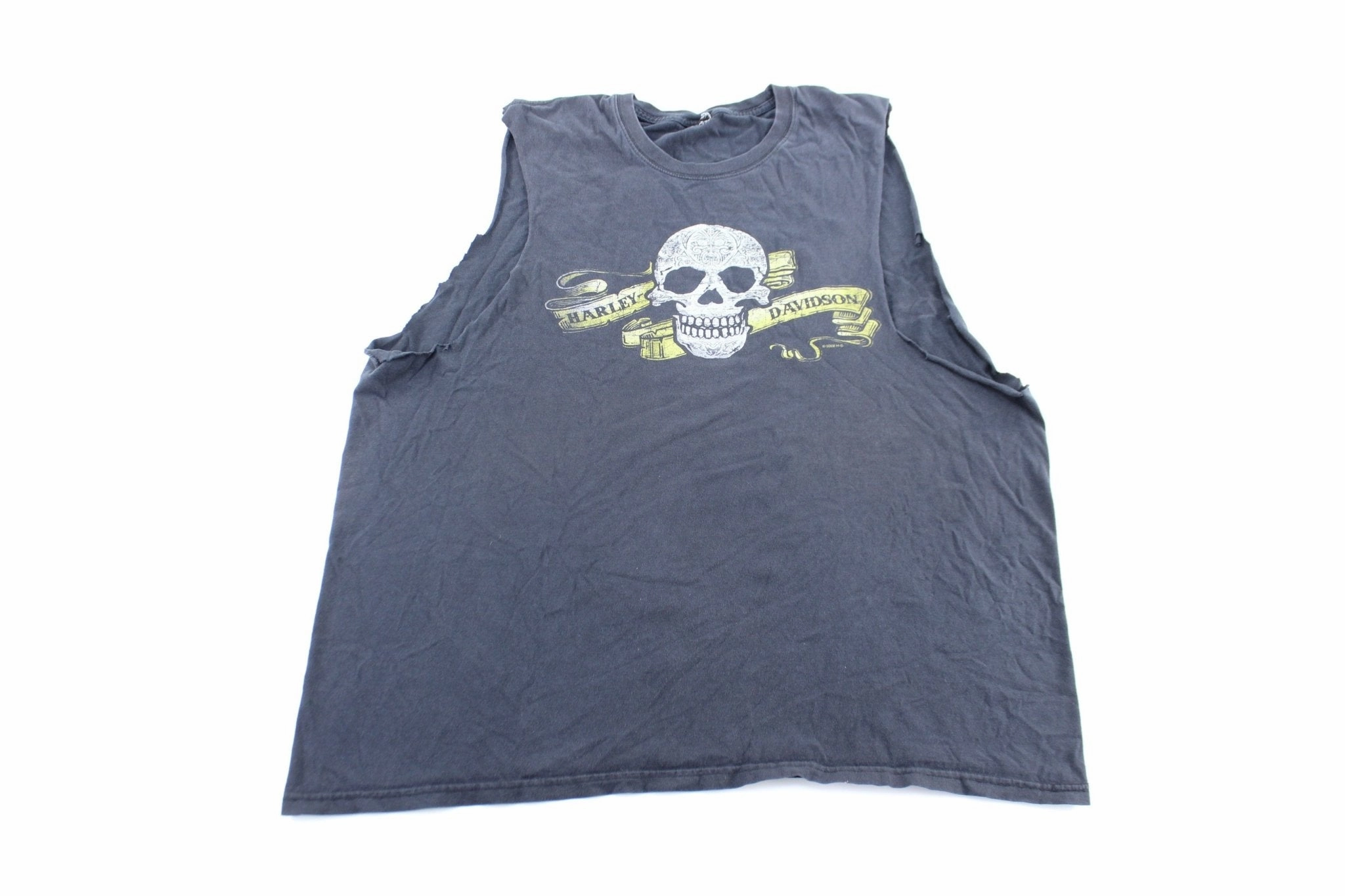Harley Davidson Skull cut Off Tank Top Thermal Retention Lining Fresh Comfort