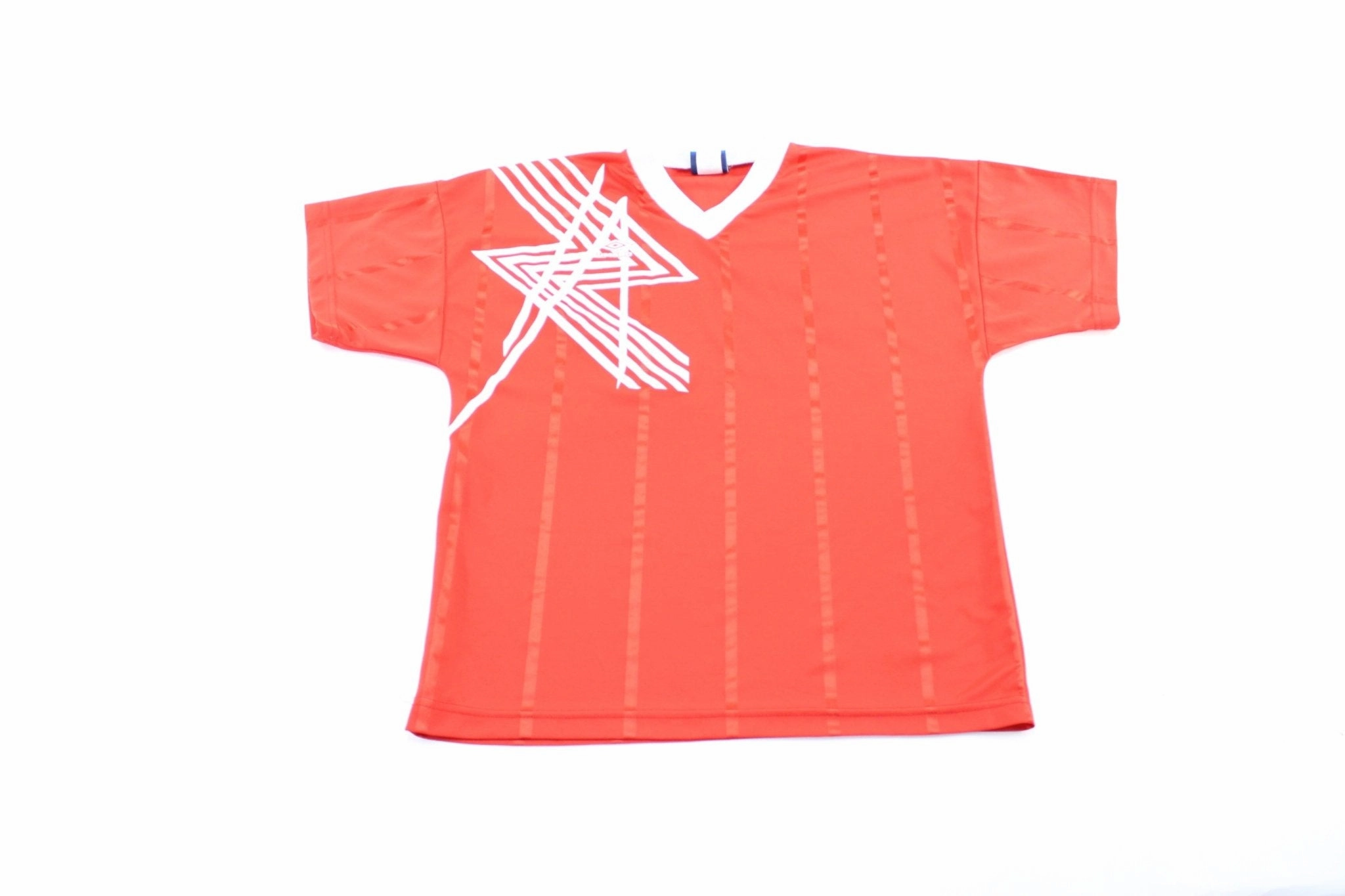 Umbro Logo Red & White #24 Soccer Jersey Stretch Zones