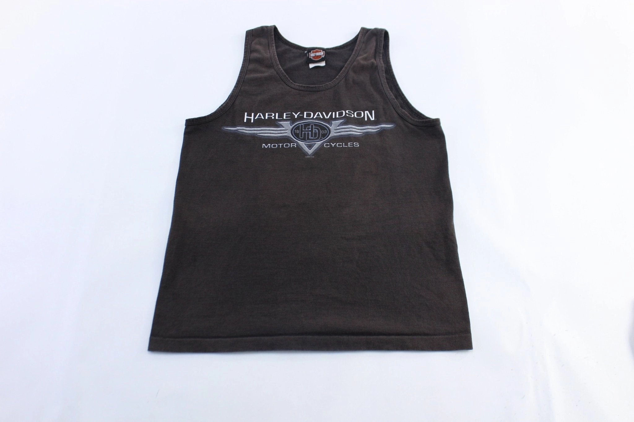 Flexible Apparel Quick Release Zipper Tech 2004 Harley Davidson Motorcycles Joplin, Mississippi Tank Top