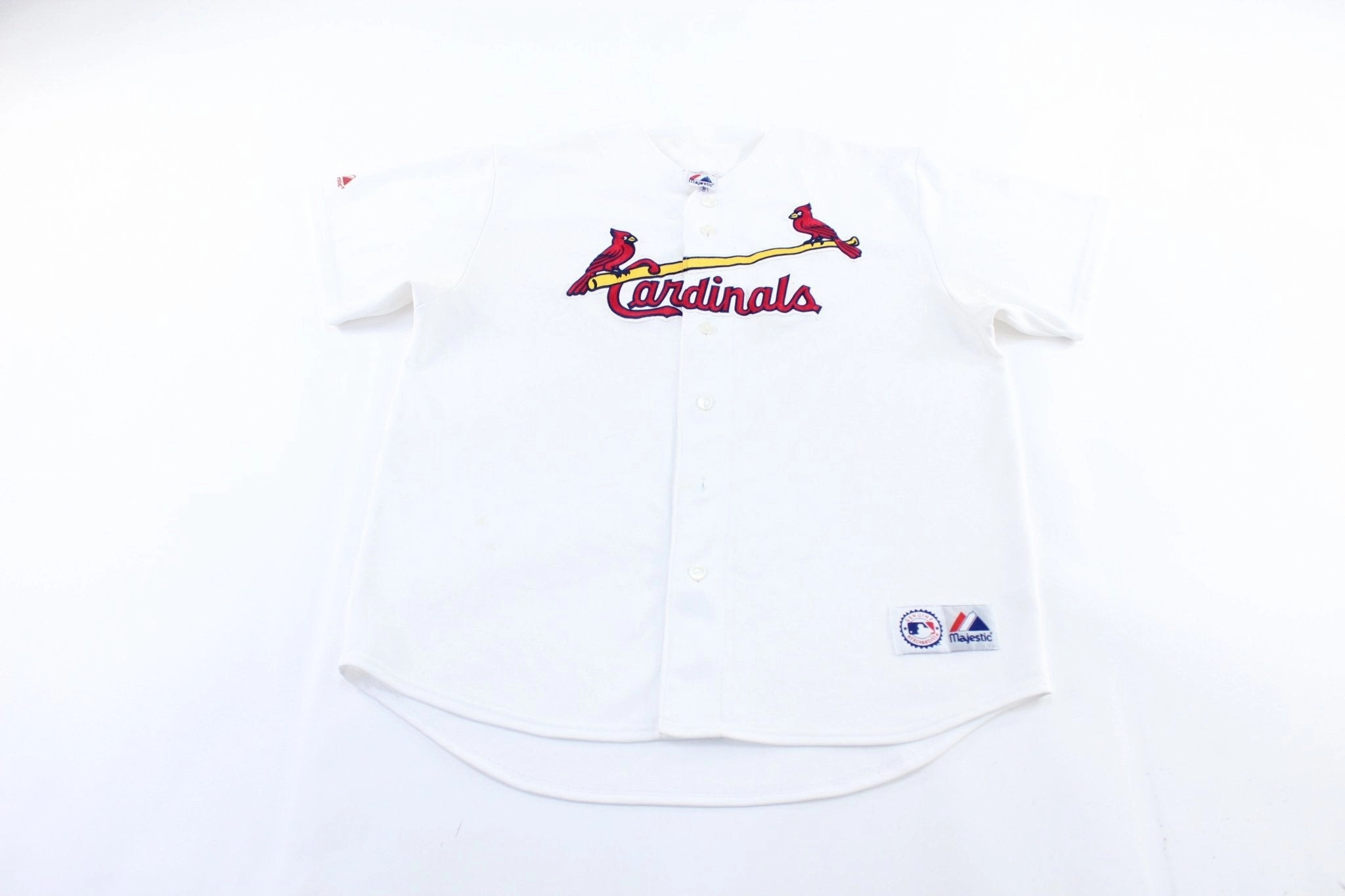 Vintage Majestic Embroidered St. Louis Cardinals Baseball Jersey Durable Double Needle Hem Durable Recycled Blend