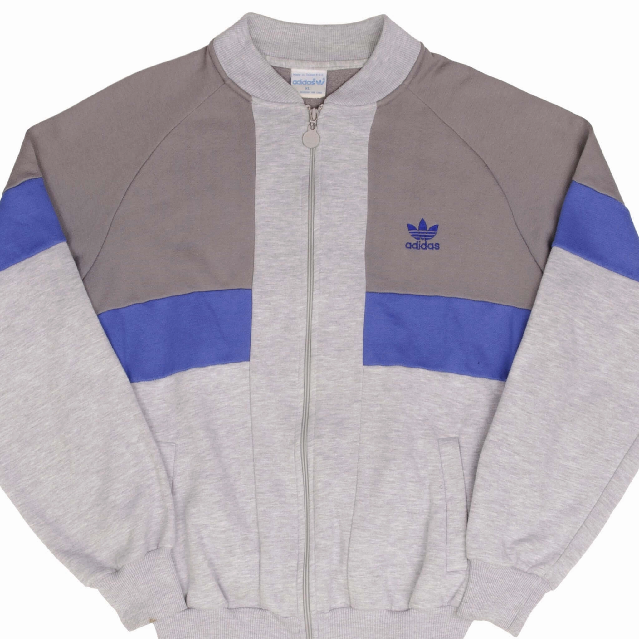 VINTAGE ADIDAS FULL ZIP GREY SWEATSHIRT JACKET 1970S SIZE XL swimming suitable Cozy Collection