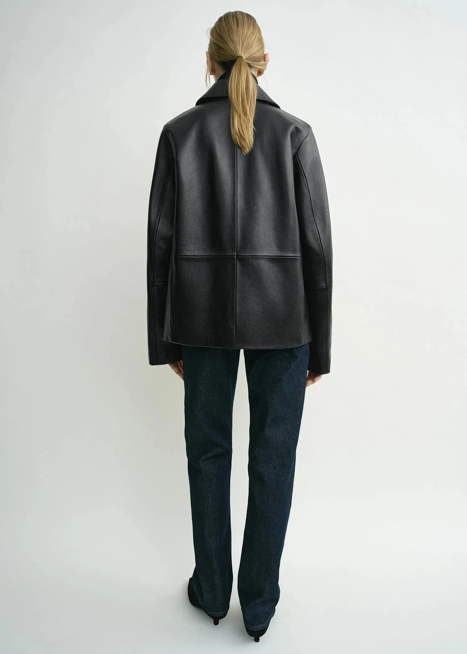 Grained Leather Jacket in Black Active Wear Adventure