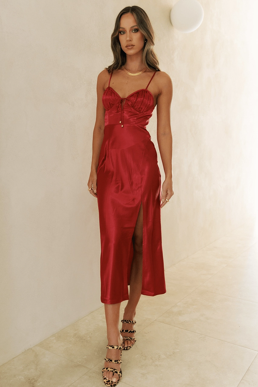 Pure Aesthetic Shay Slip Dress - Red