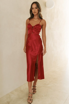 Pure Aesthetic Shay Slip Dress - Red
