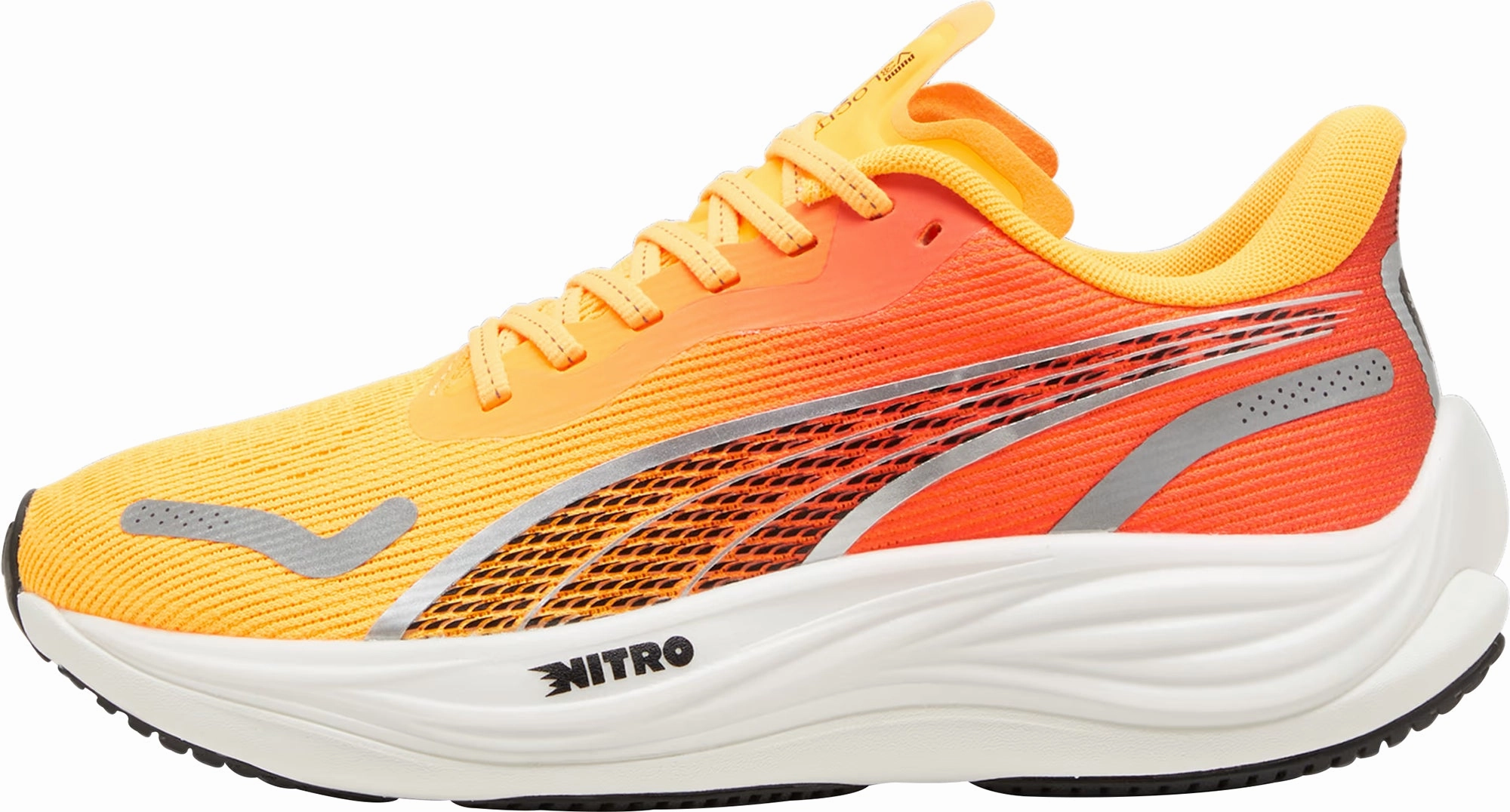 Puma Velocity Nitro 3 Womens Running Shoes - Orange Hexagonal Traction Nodes Blown Rubber Padding