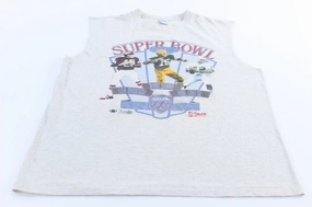 1990 SuperBowl Legends Salem Sportswear Graphic Tank Top Laser Cut Edge Hypoallergenic Processing