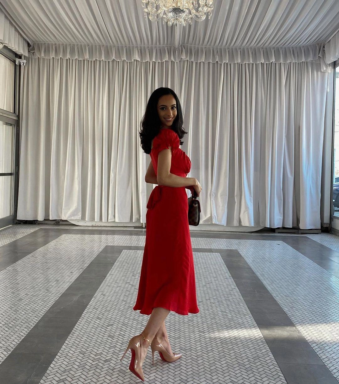 Art Spirit Fold-Over-Detail Samantha Dress - Red