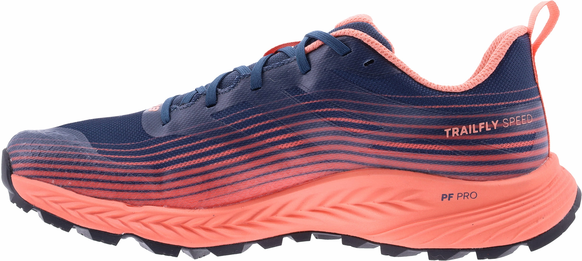 Slip Resistant Traction high - intensity running option Inov8 TrailFly Speed WIDE FIT Womens Trail Running Shoes - Blue