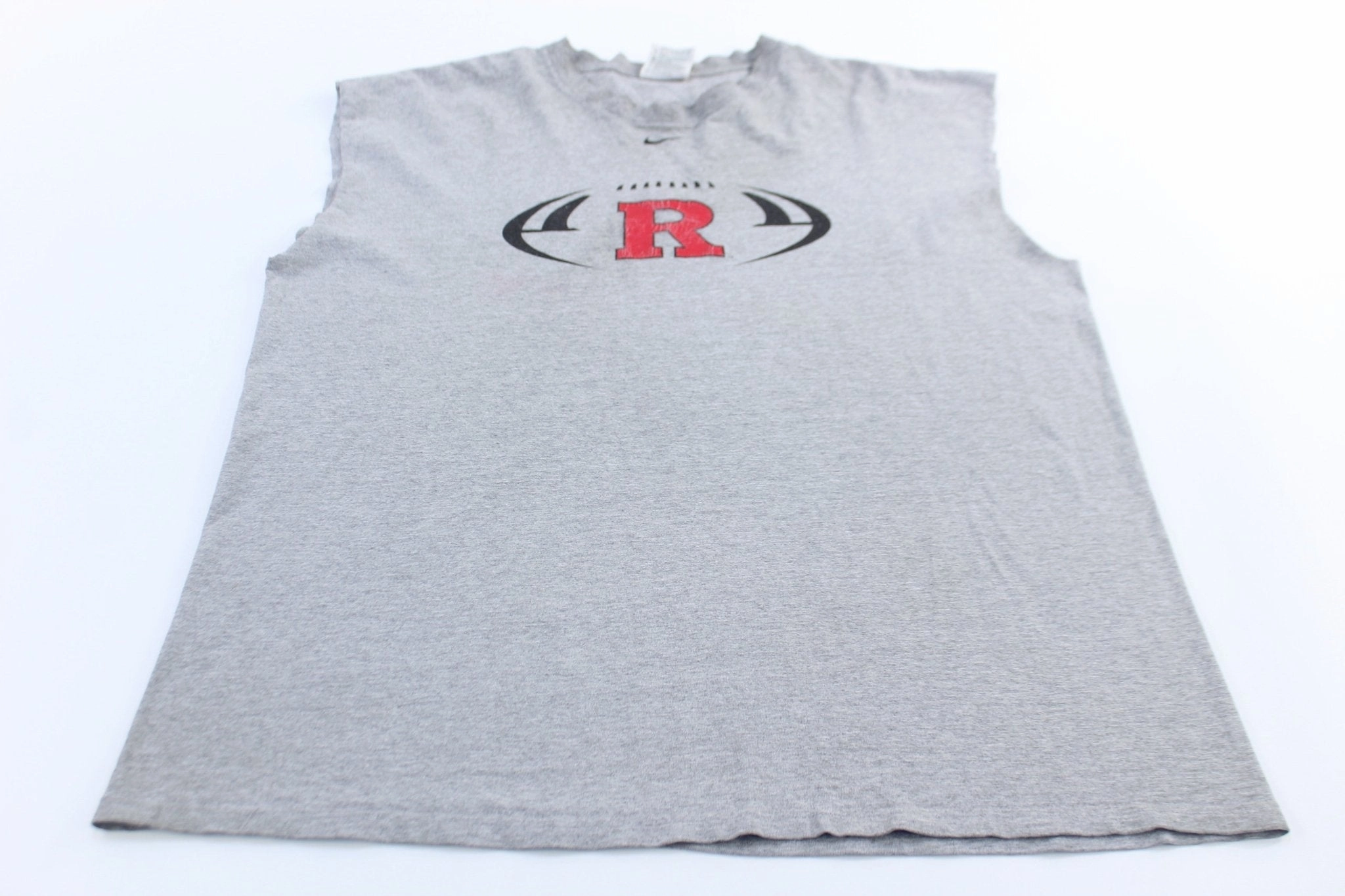 Nike Center Swoosh Logo Rutgers University Football Tank Top Sweat Zone Temperature Regulating Fiber