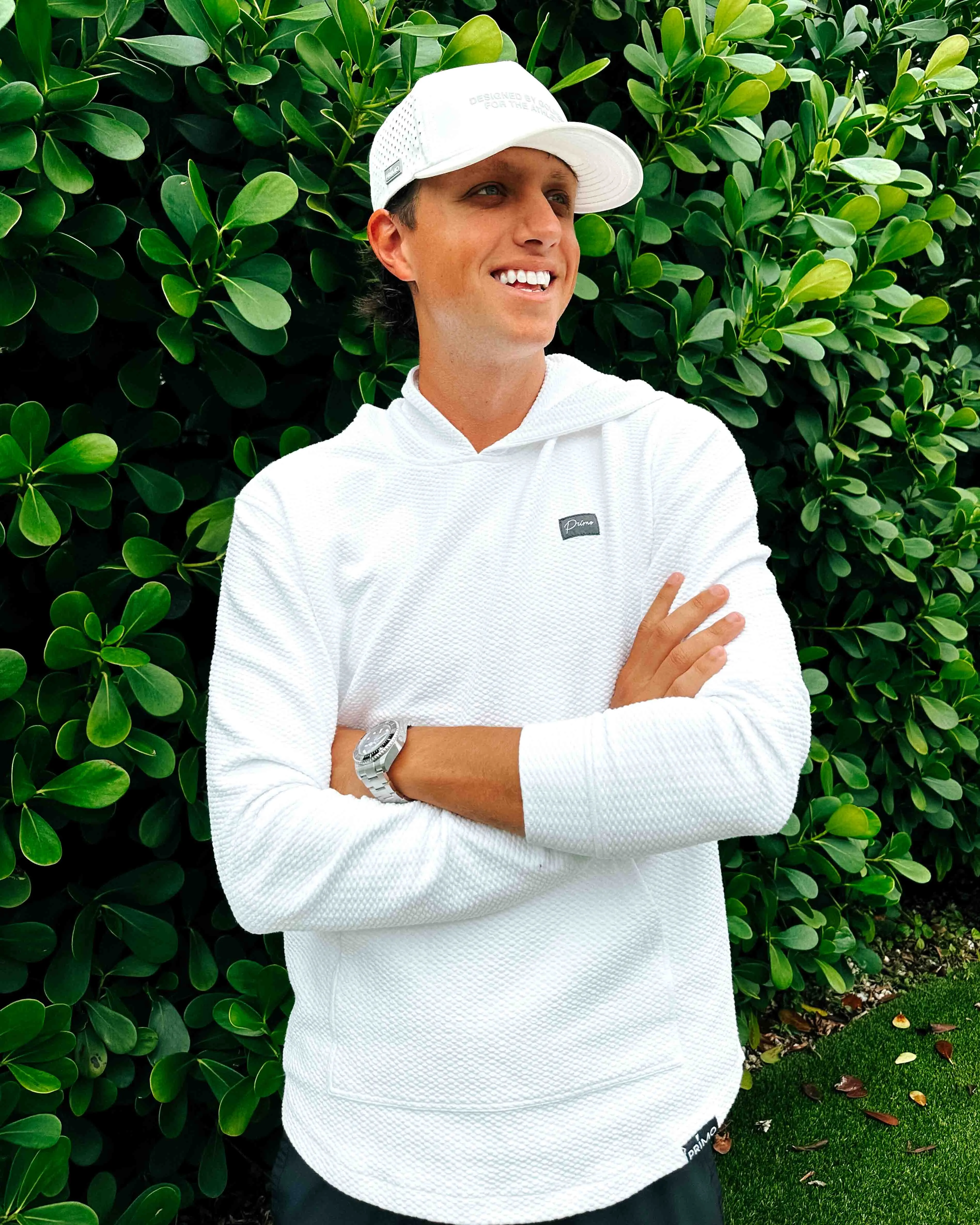 White GH Waffle Hoodie High-quality