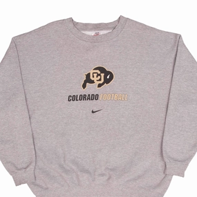 Zip-up Cozy Street Style VINTAGE NIKE NCAA COLORADO BUFFALOES GREY SWEATSHIRT 1990S SIZE XL MADE IN USA