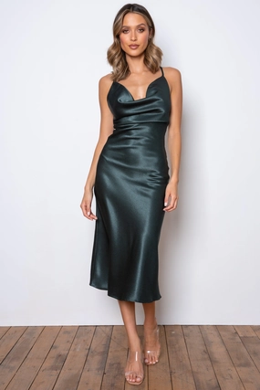 Apollo Dress - Emerald Green Sporty Look Draped-Style