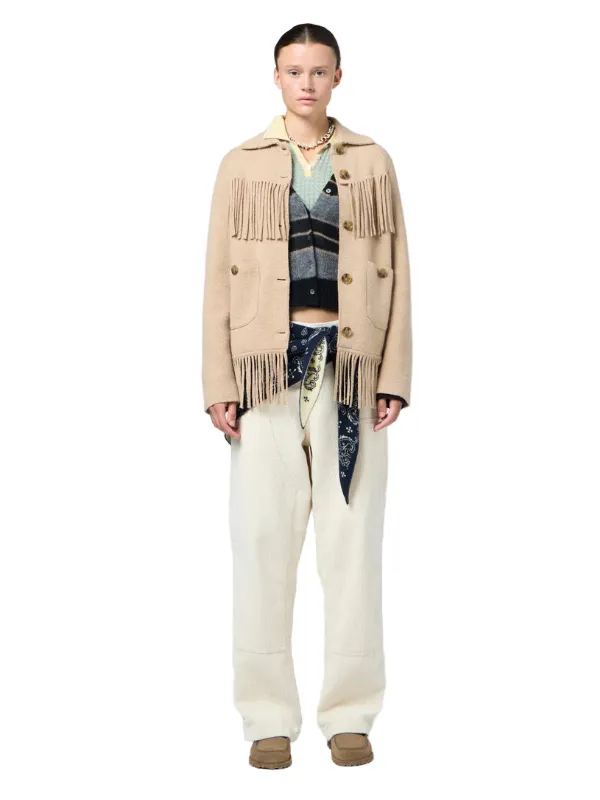 Rain Protection Bandana Western Fringe Jacket in Dune