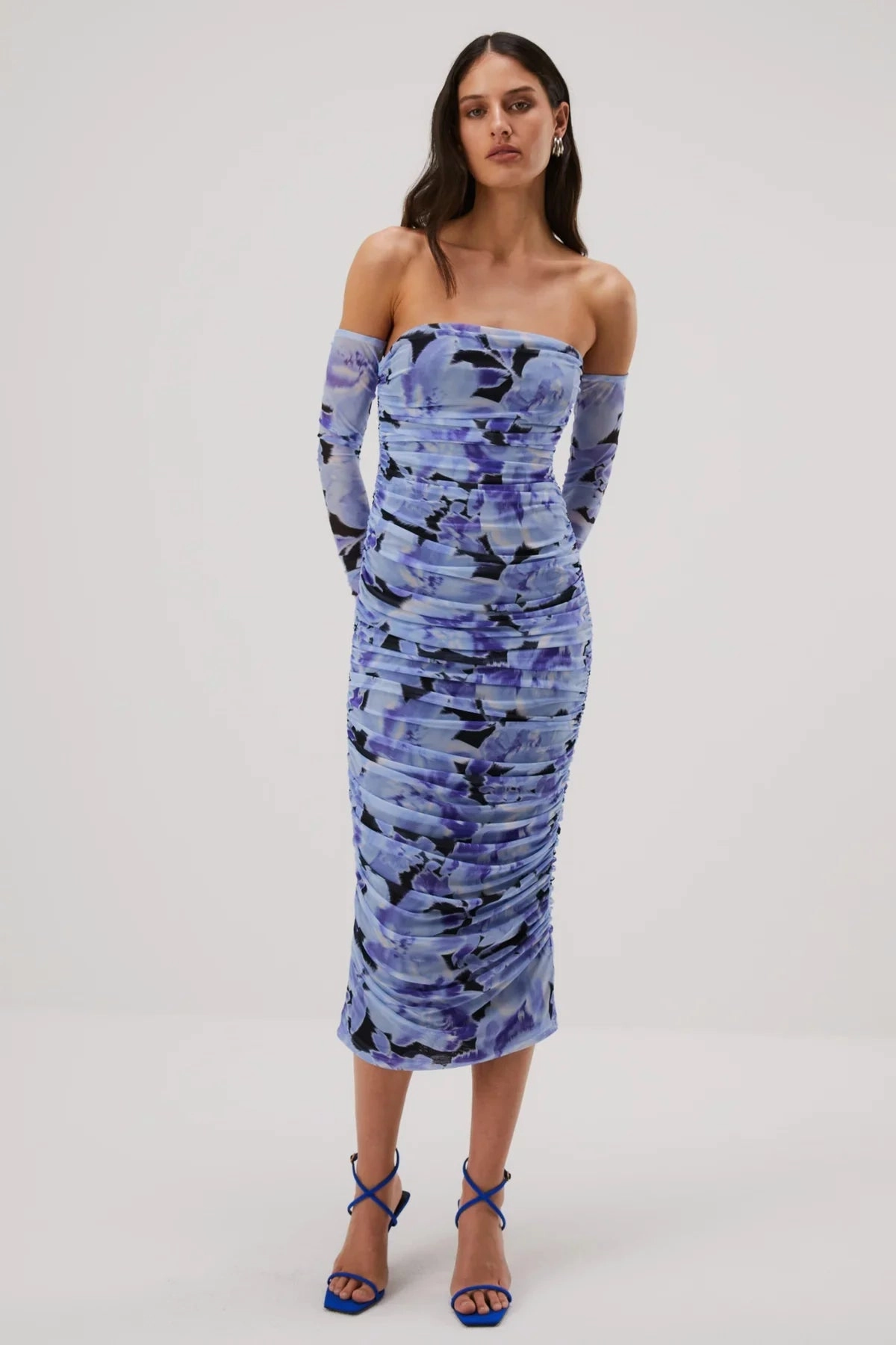 Kind Light Misha Cosimo Mesh Dress With Gloves - Water Color Floral