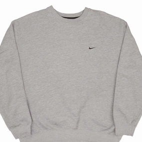VINTAGE NIKE CLASSIC SWOOSH GREY SWEATSHIRT 2000S SIZE 2XL Stylish