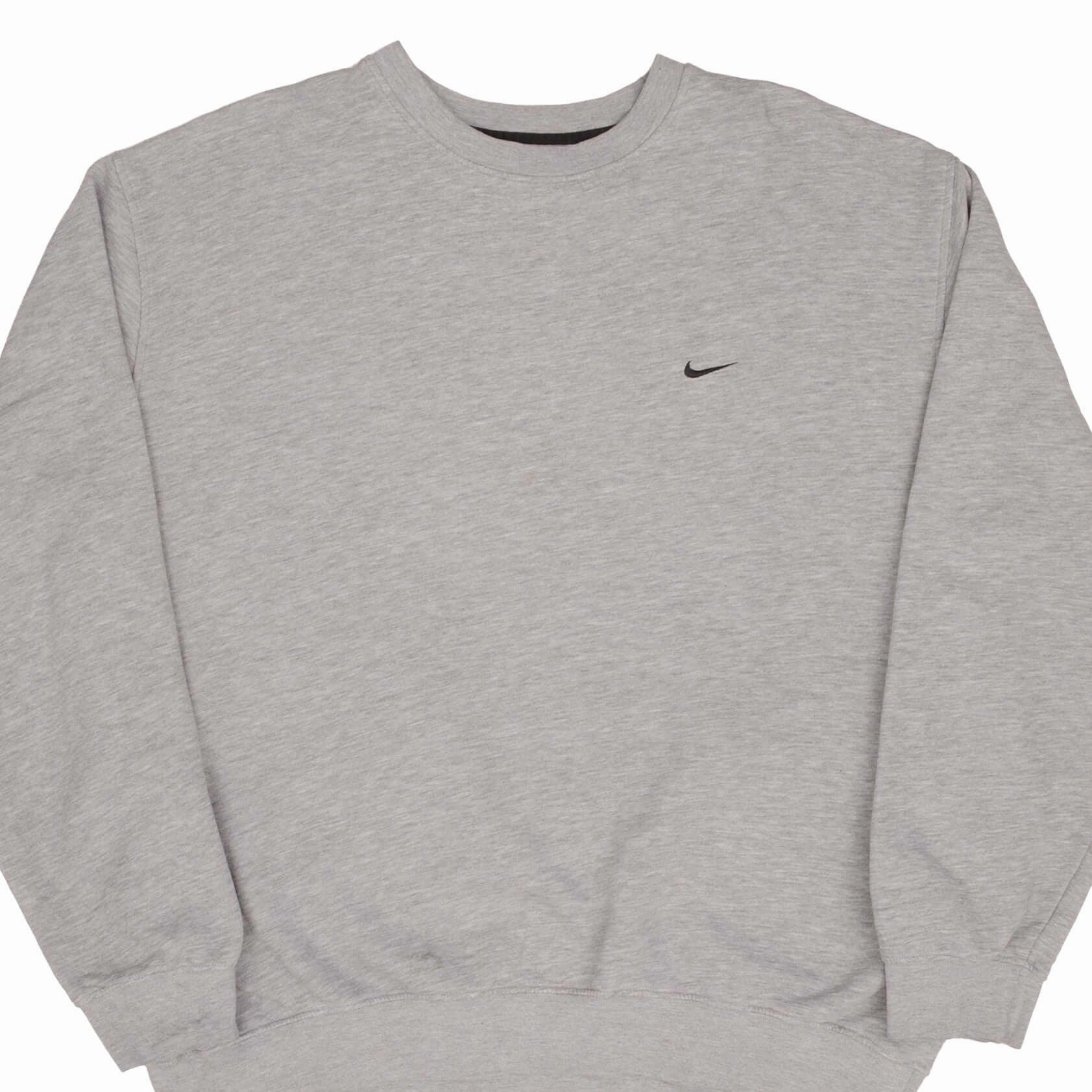 VINTAGE NIKE CLASSIC SWOOSH GREY SWEATSHIRT 2000S SIZE 2XL Stylish