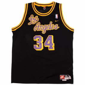 VINTAGE NIKE NBA LA LAKERS SHAQUILLE O'NEAL #34 JERSEY SIZE XL 1990s Flexible Knit Construction