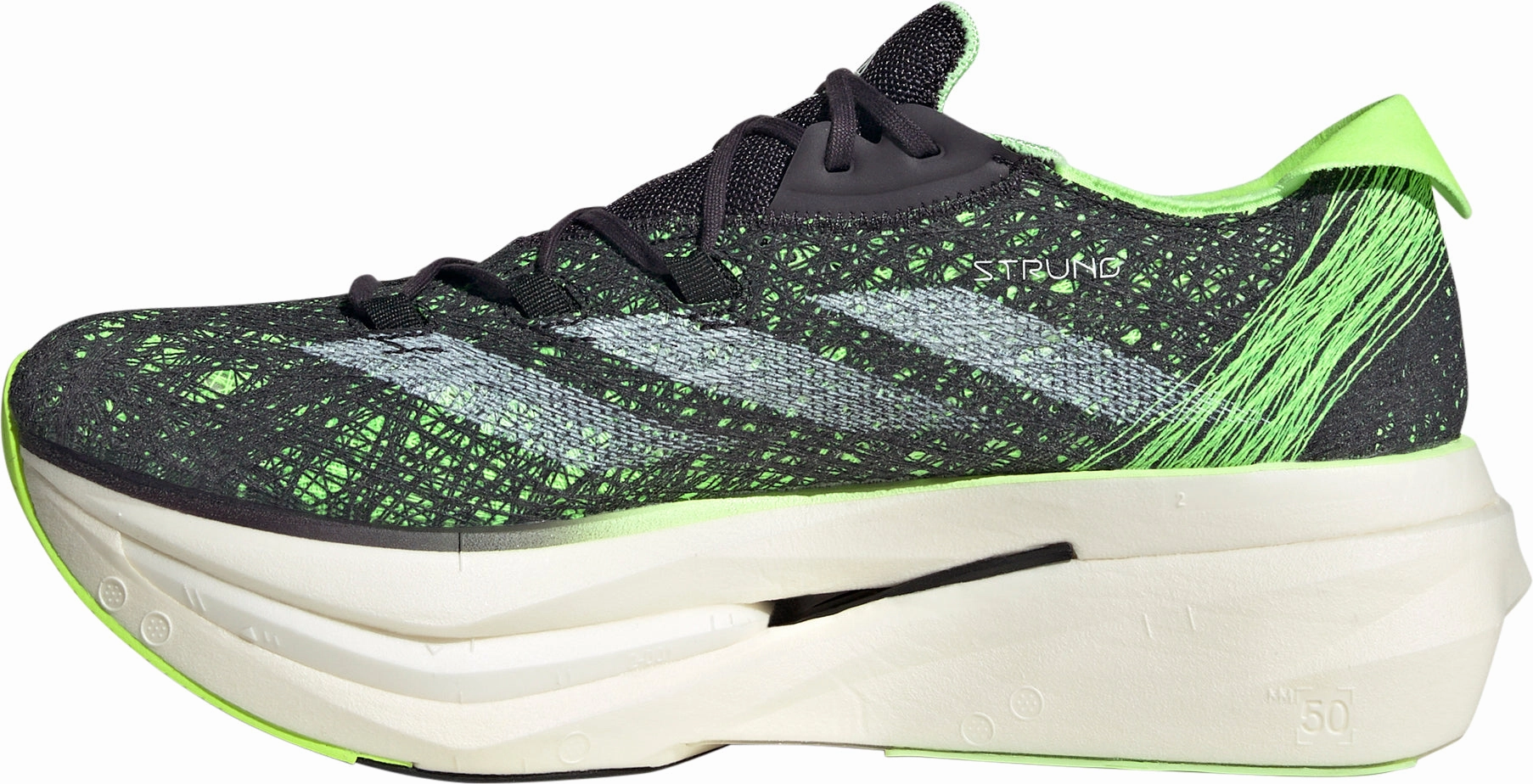 Anti Slip Traction Pattern adidas Adizero Prime X 2.0 Strung Running Shoes - Black