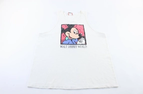 90's Walt Disney World Mickey Mouse Graphic Tank Top Tagless Design Ultimate Performance