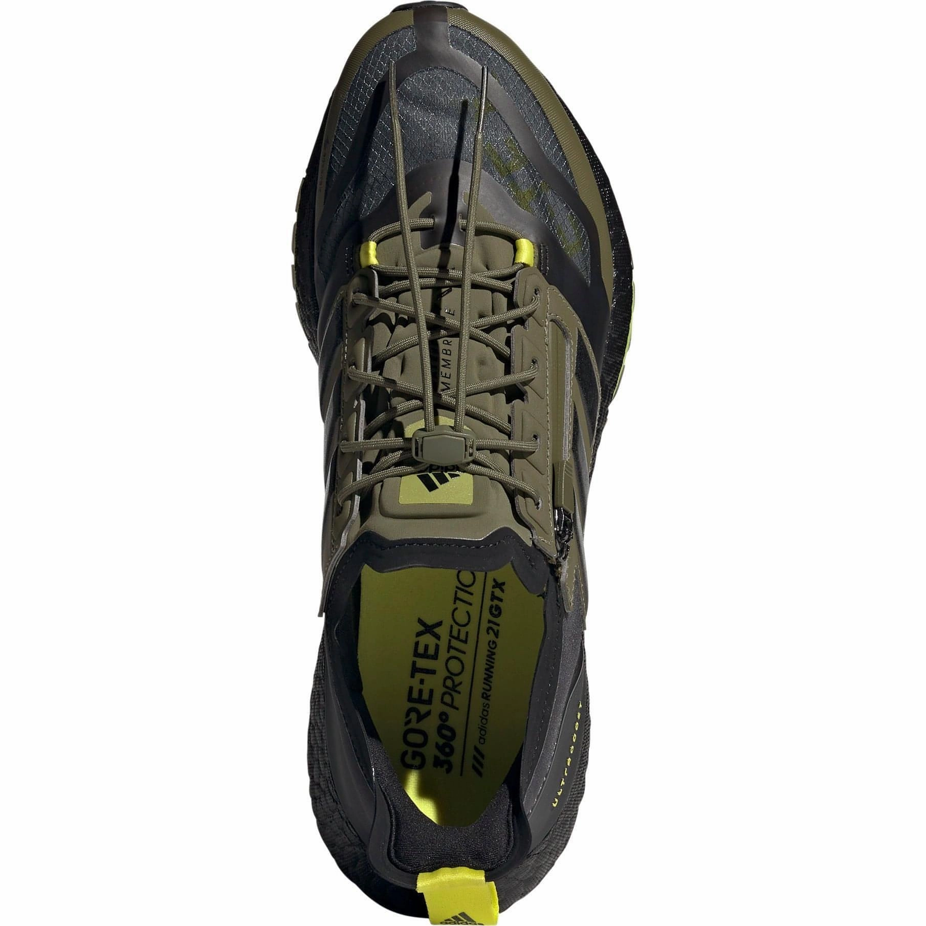 thick insole shoes Aerobic Performance Tuned adidas Ultra Boost 21 GORE-TEX Mens Running Shoes - Green