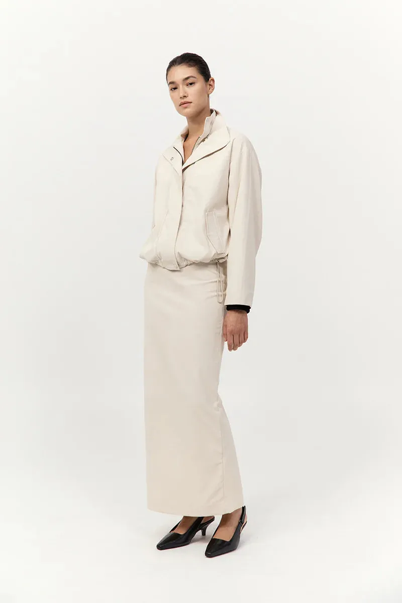 Flight Jacket in Putty Unstructured Shoulder Cut All Daywear