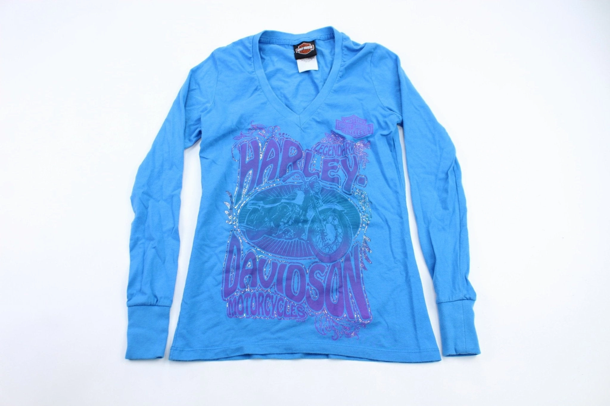 Eco Friendly Dyes Women's Harley Davidson Motorcycles El Paso, Texas LS T-Shirt