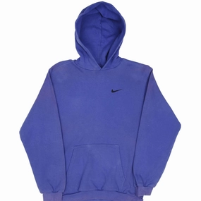 Unisex Appeal Comfortable Outfit VINTAGE NIKE CLASSIC SWOOSH BLUE HOODIE SWEATSHIRT 1990S SIZE MEDIUM MADE IN USA