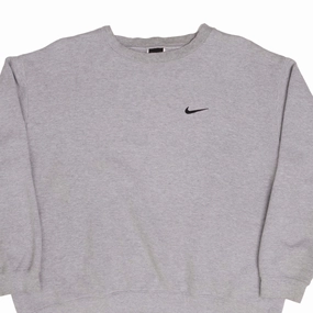 VINTAGE NIKE CLASSIC SWOOSH GREY SWEATSHIRT 1990s SIZE XL product eco friendly conscience Snug Fit