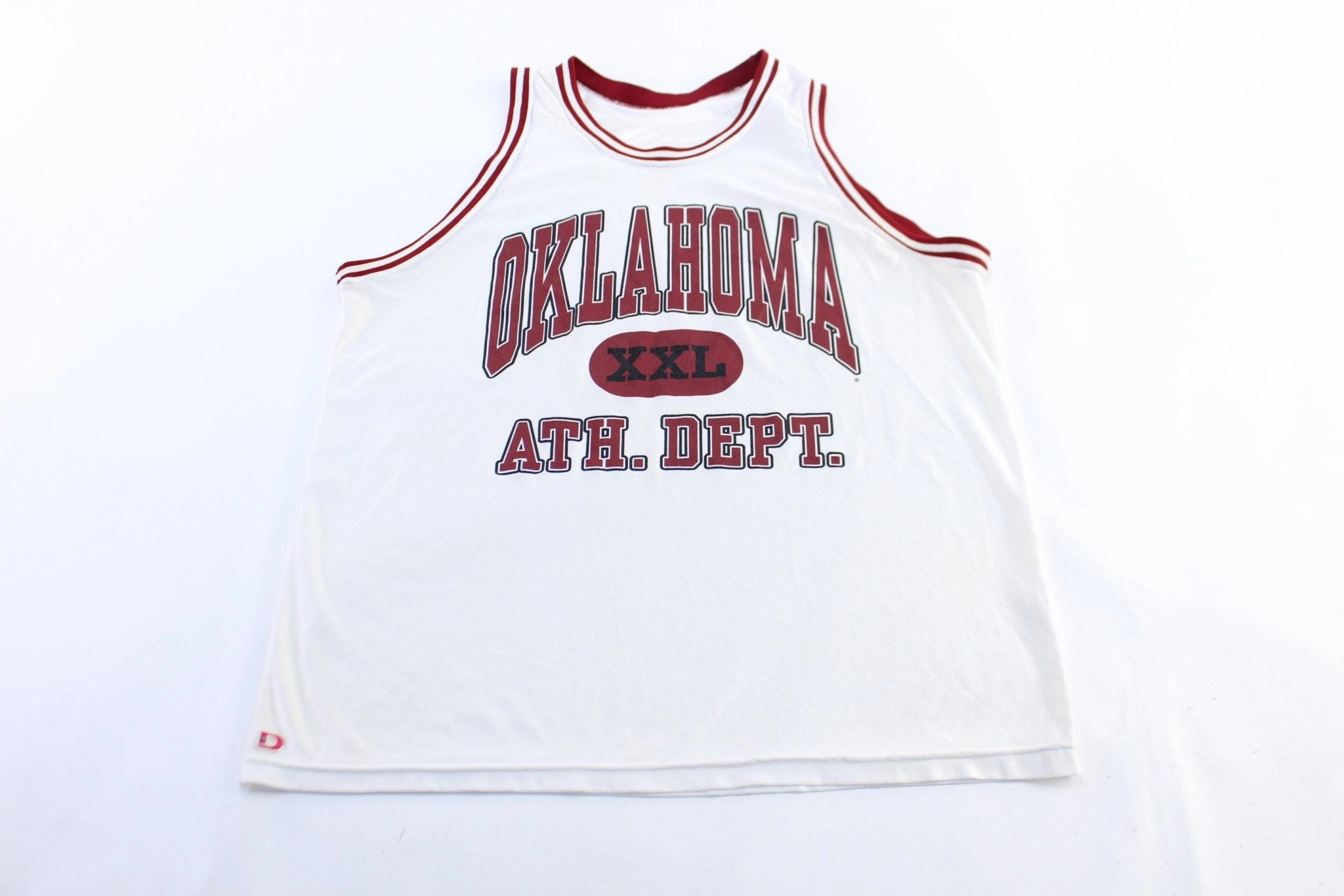 90's Oklahoma Athletic Dept. Basketball Jersey Crisp Details