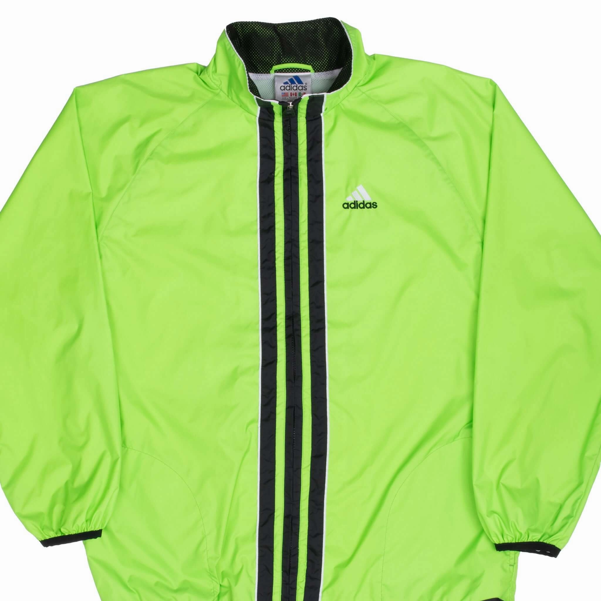 Outerwear Dance VINTAGE ADIDAS NEON GREEN WINDBREAKER JACKET 1990S LARGE