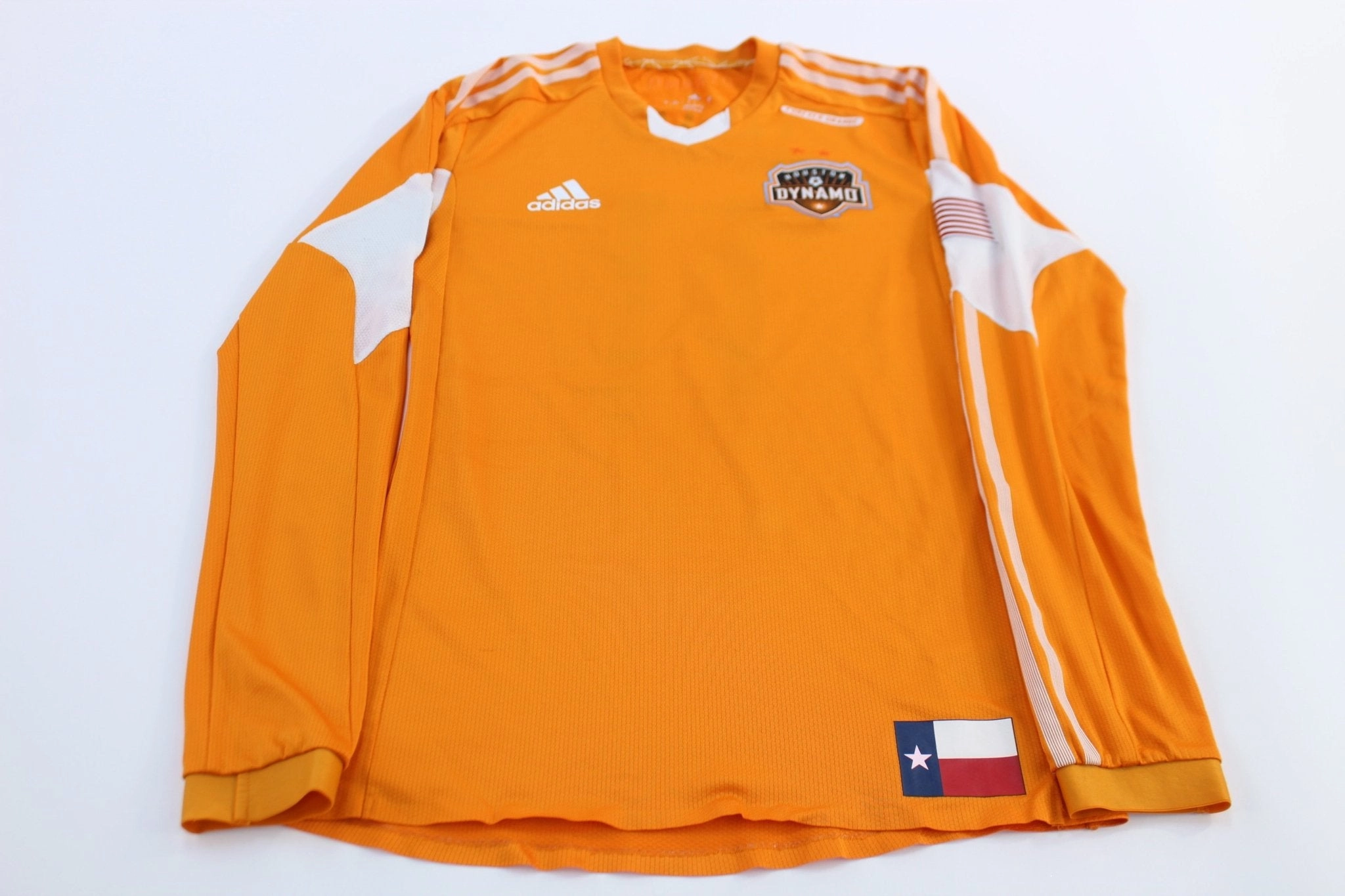 Adidas Logo Houston Dynamo Brad Davis LS Soccer Jersey Workout Fit