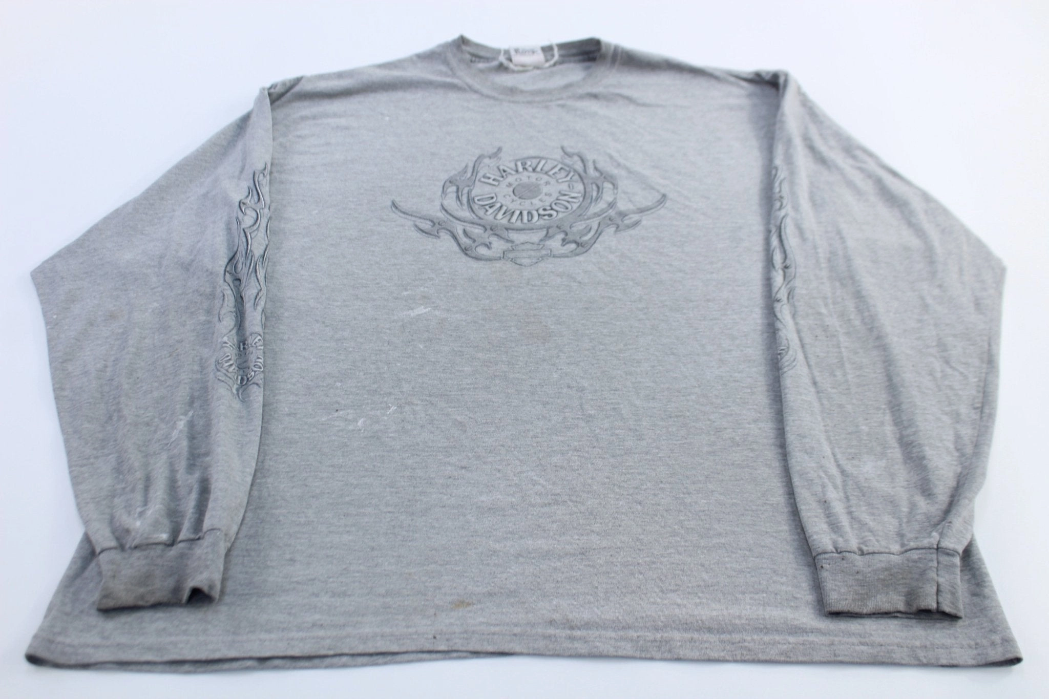 V neck style 2004 Harley Davidson Motorcycles Quincy, Illinois Grey LS T-Shirt