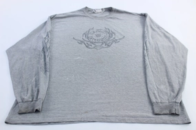 V neck style 2004 Harley Davidson Motorcycles Quincy, Illinois Grey LS T-Shirt