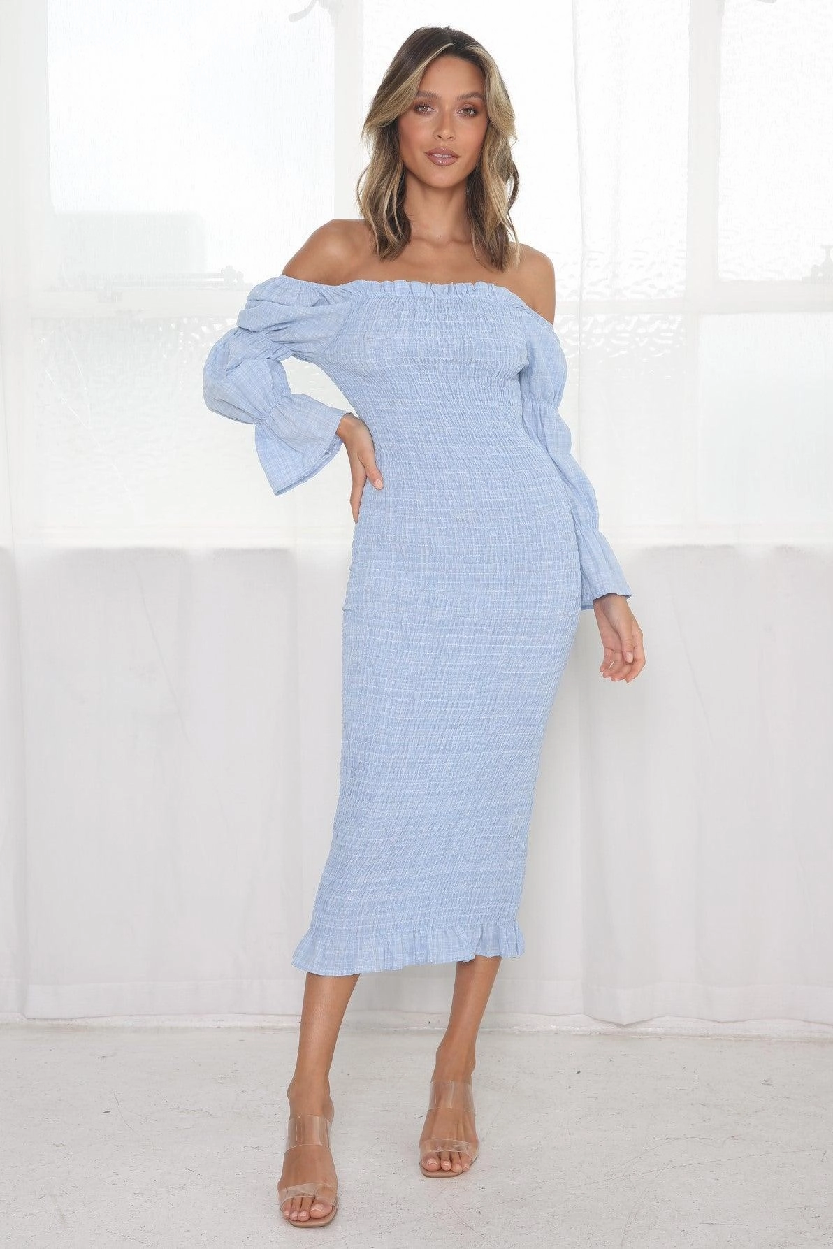 All-Day Wear Grace Midi Dress - Baby Blue