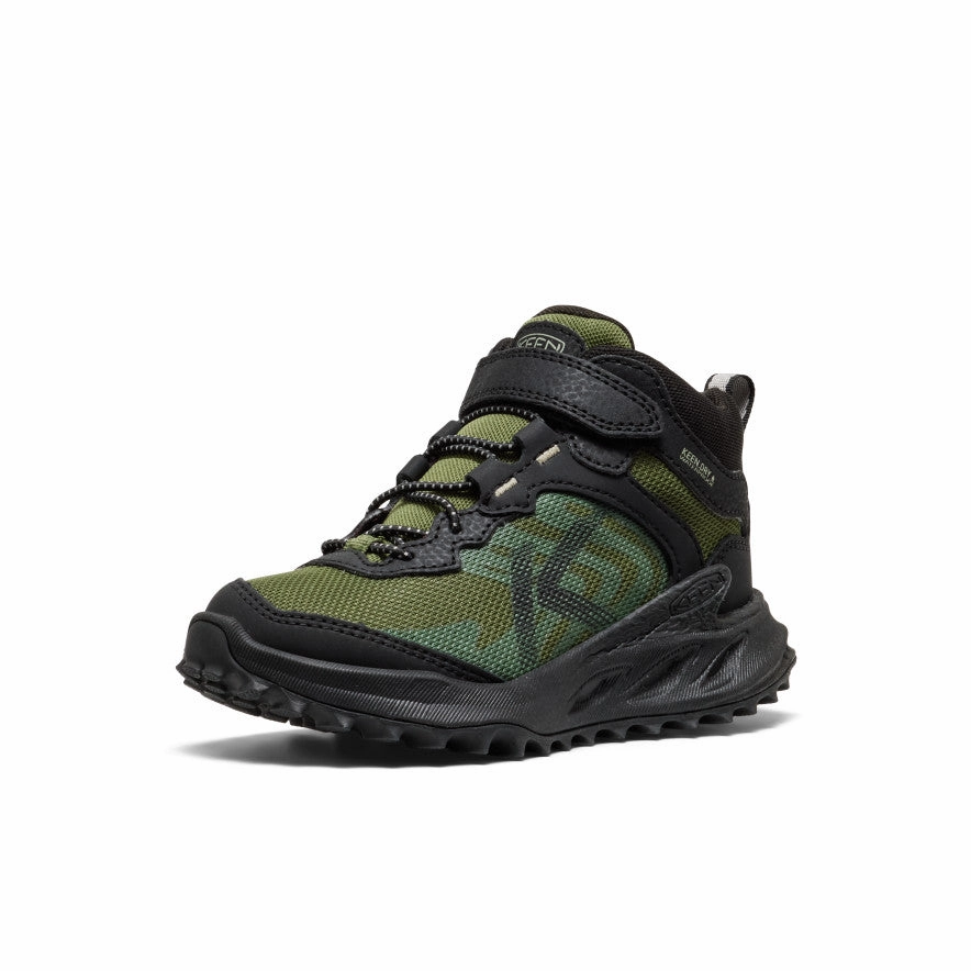 Performance Oriented Little Kids' Zionic Waterproof Hiker  |  Black/Bronze Green