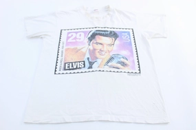 1992 Elvis Presley Rock & Roll Postage Stamp T-Shirt UV Protective Coating