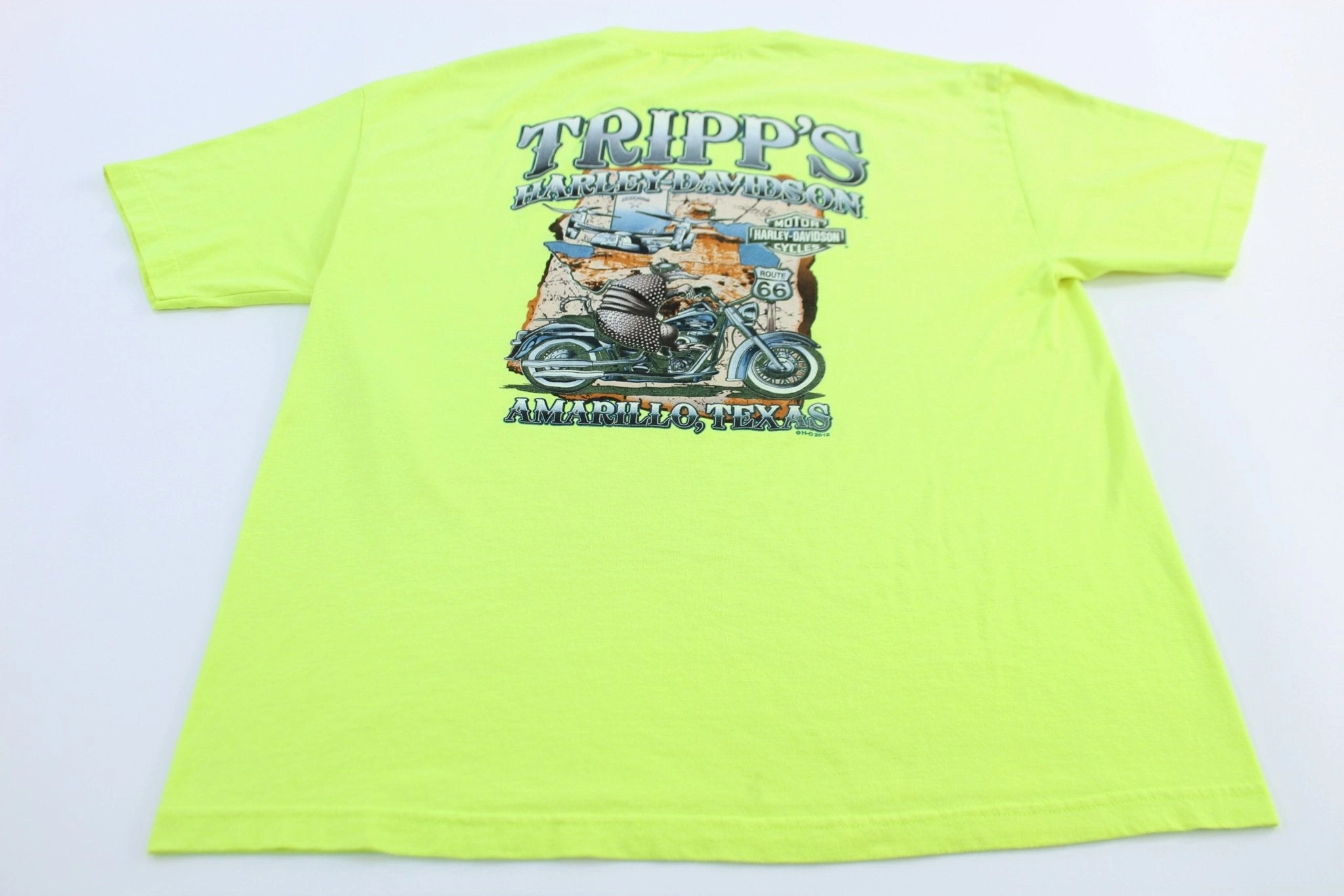 MoistureControlFibers Fun and Comfortable Harley Davidson Motorcycles Amarillo, Texas Neon T-Shirt