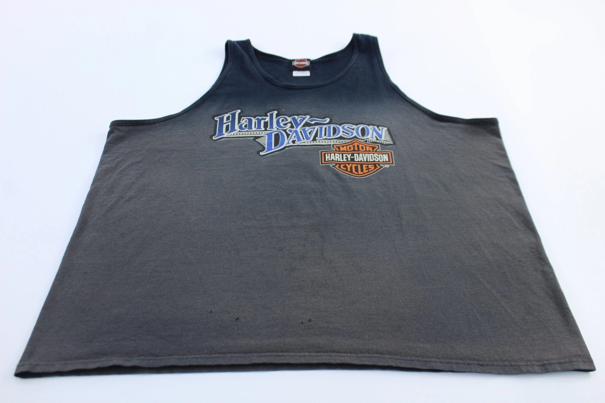 Harley Davidson Motorcycles Graphic Tank Top Contrast Trim Details