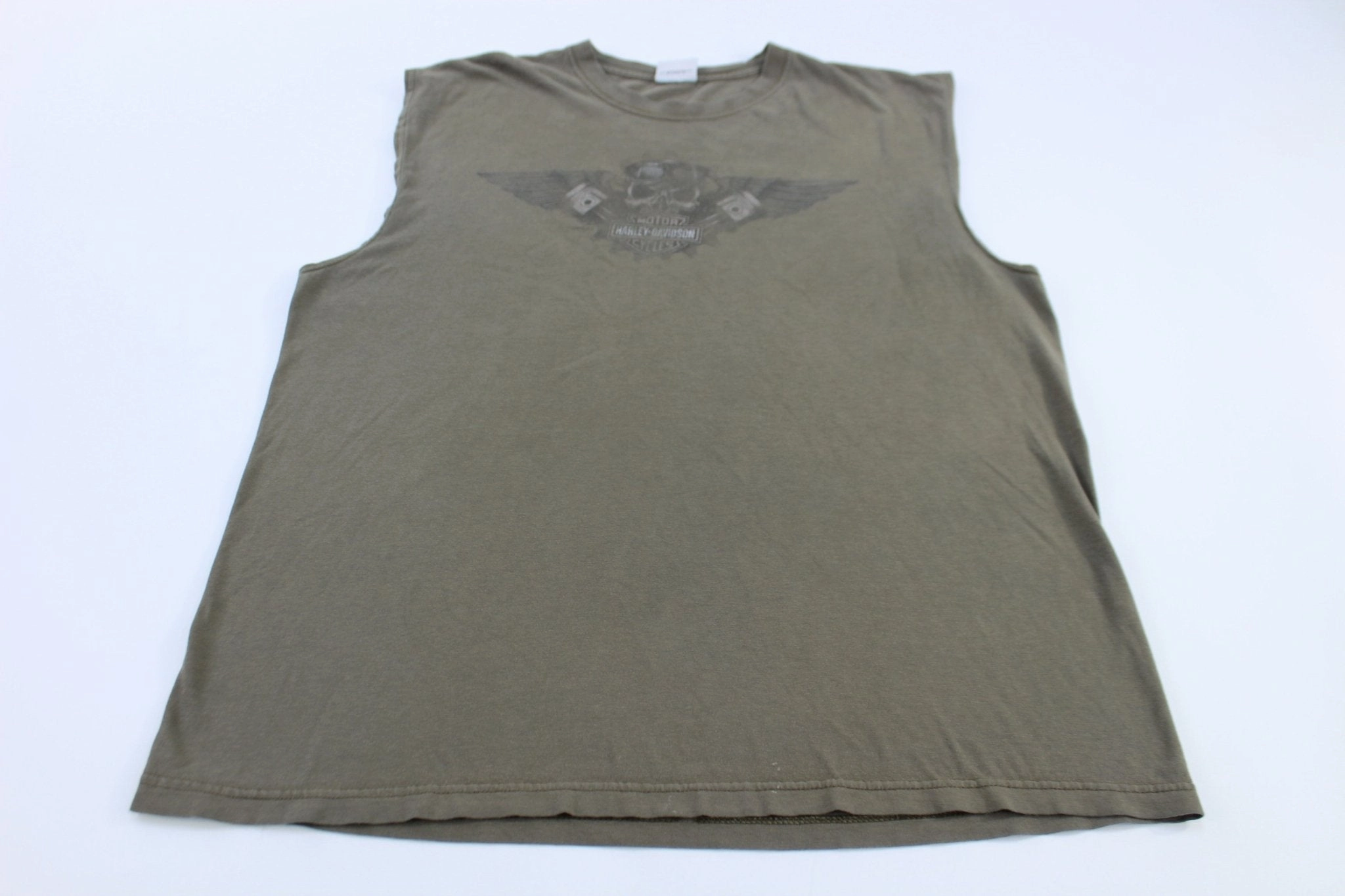 Flexible Collar System Non Slip Collar Harley Davidson Motorcycles Skull Graphic Tank Top