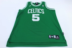 Soft Texture Stretchable Ribbed Collar Adidas Embroidered Logo Boston Celtics Kevin Garnett Basketball Jersey