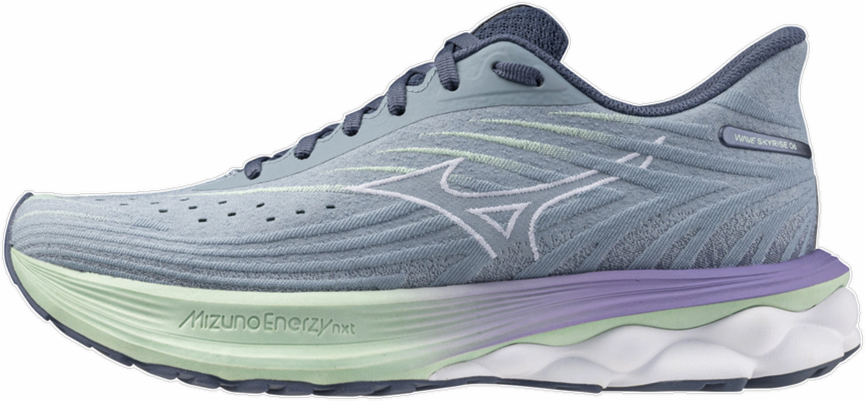 Mizuno Wave Skyrise 6 Womens Running Shoes - Grey running on a grass track shoes