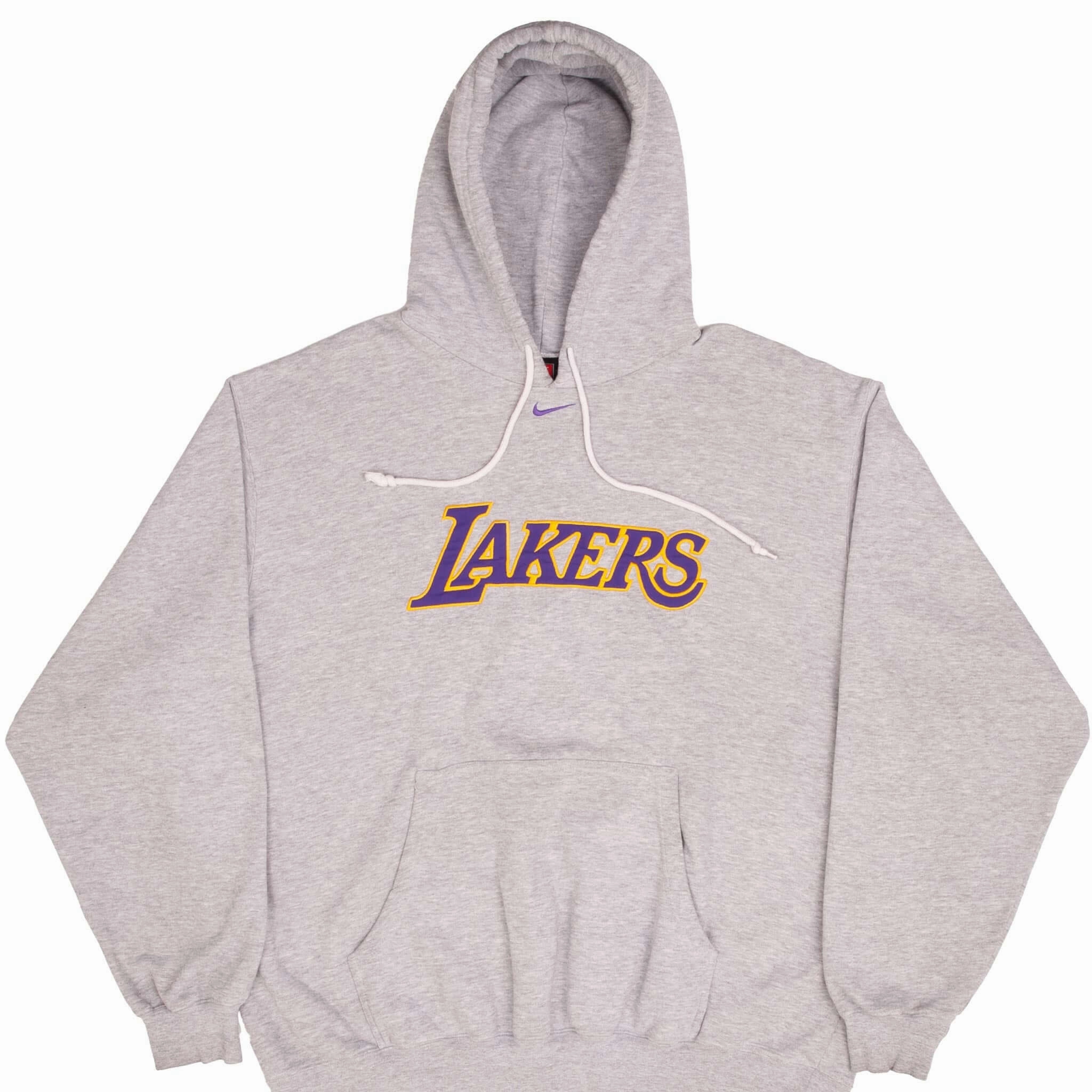 Weekend Relaxed VINTAGE NIKE NBA LOS ANGELES LAKERS CENTER SWOOSH HOODIE SWEATSHIRT 1990S SZE XL