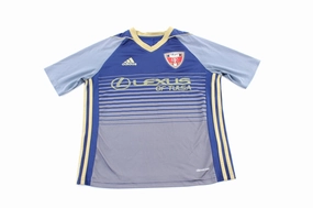 Youth Adidas Embroidered Logo STC Hurricane Striped Soccer Jersey Ventilated Mesh Panel Non Chafing Neckline