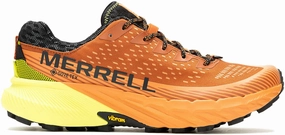Merrell Agility Peak 5 GORE-TEX Mens Trail Running Shoes - Orange all - terrain - feature shoes Cushioned Heel Support