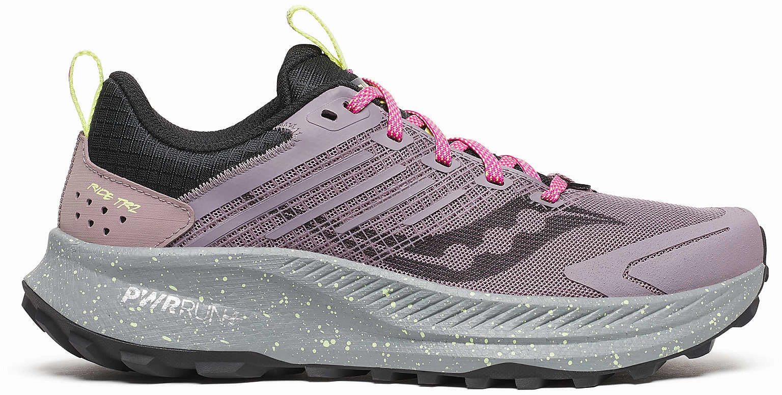 Saucony Ride TR2 Womens Trail Running Shoes - Purple Contoured Footframe twistable running shoes