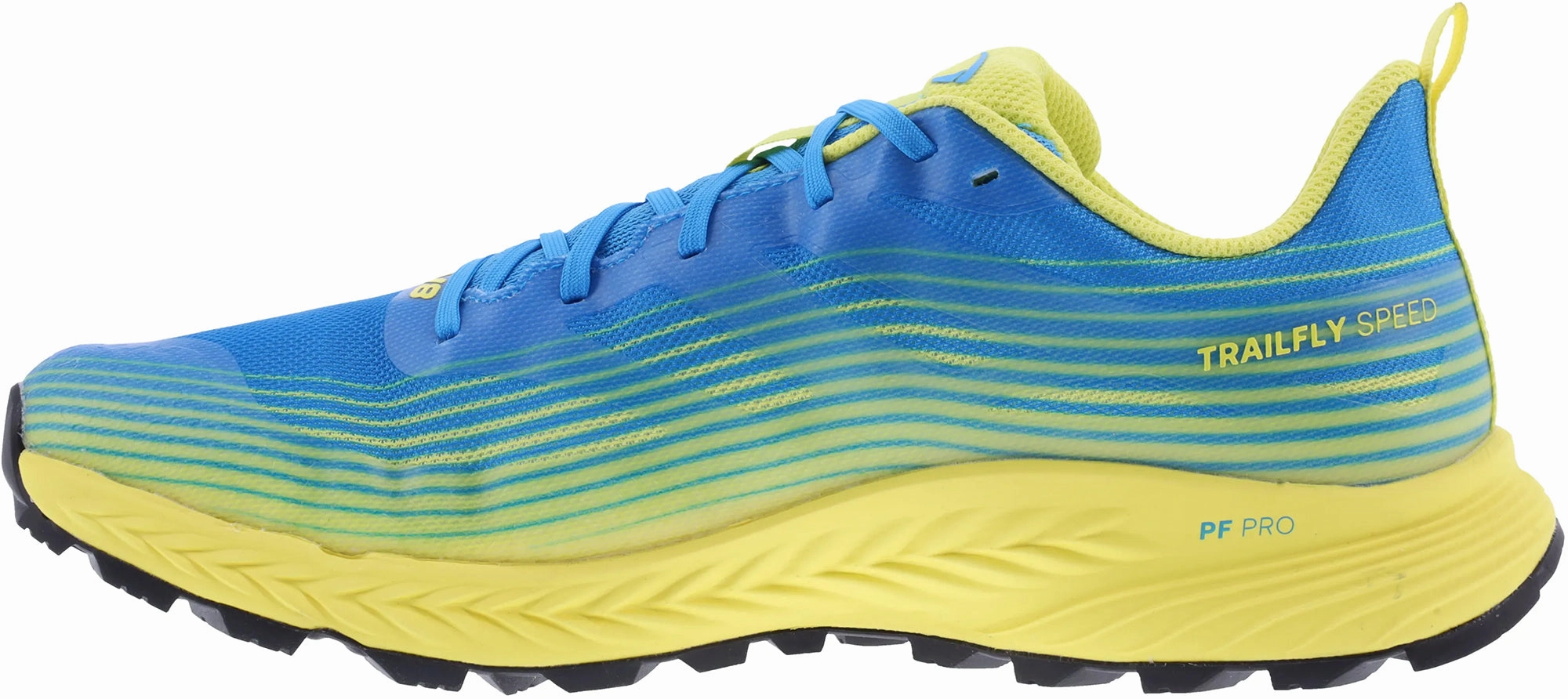 PullTabs Ultra Cushion Inov8 TrailFly Speed WIDE FIT Mens Trail Running Shoes - Blue